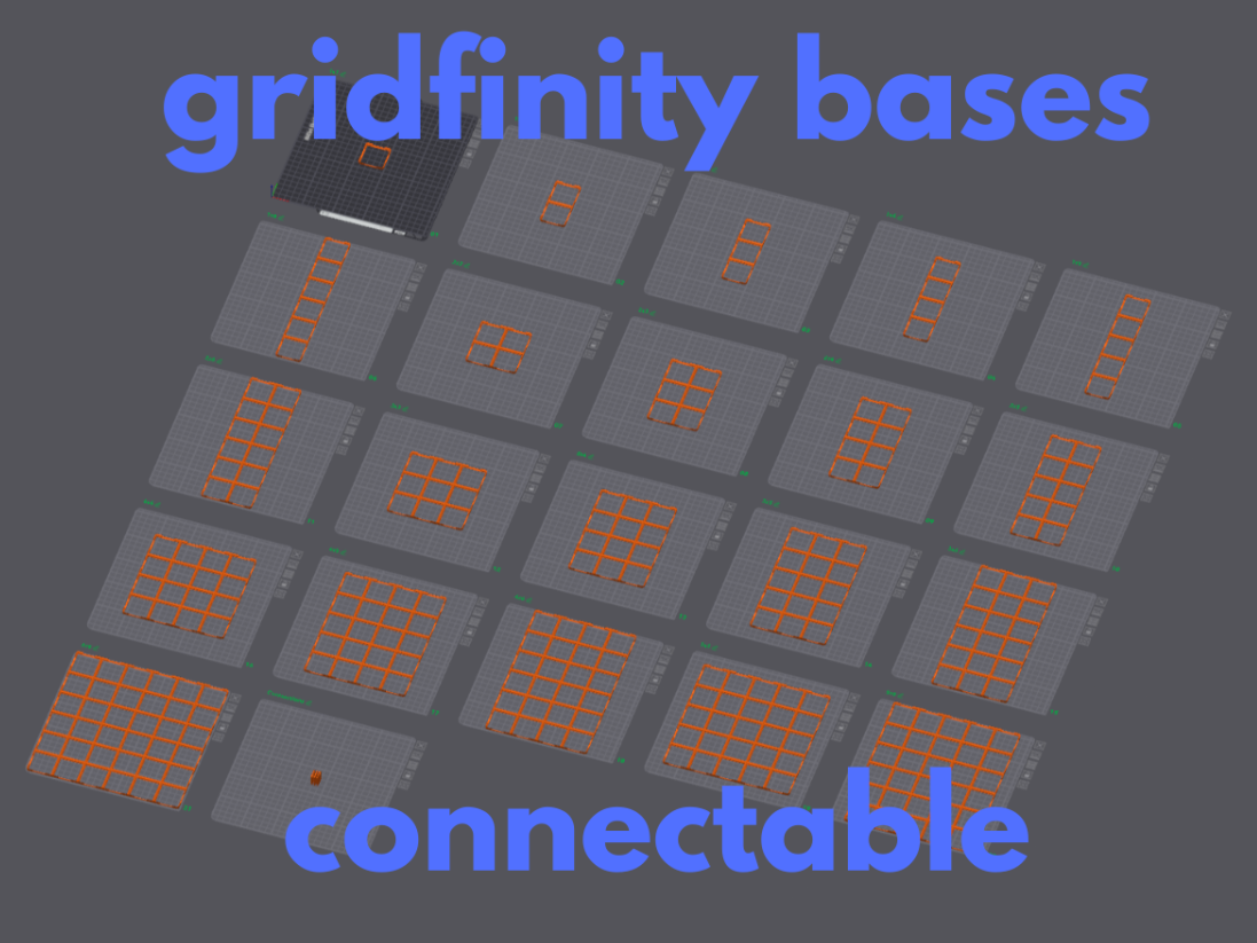 Gridfinity bases library (connectable)