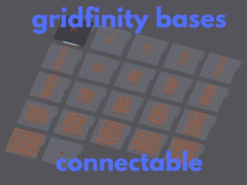 Gridfinity bases library (connectable)