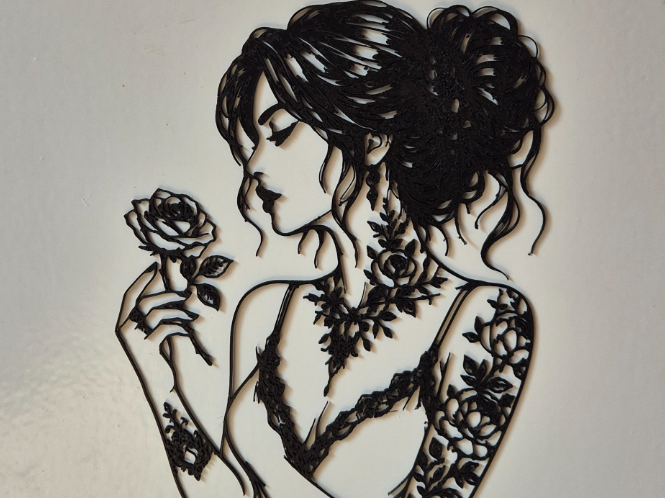Wall Deco Woman with Rose