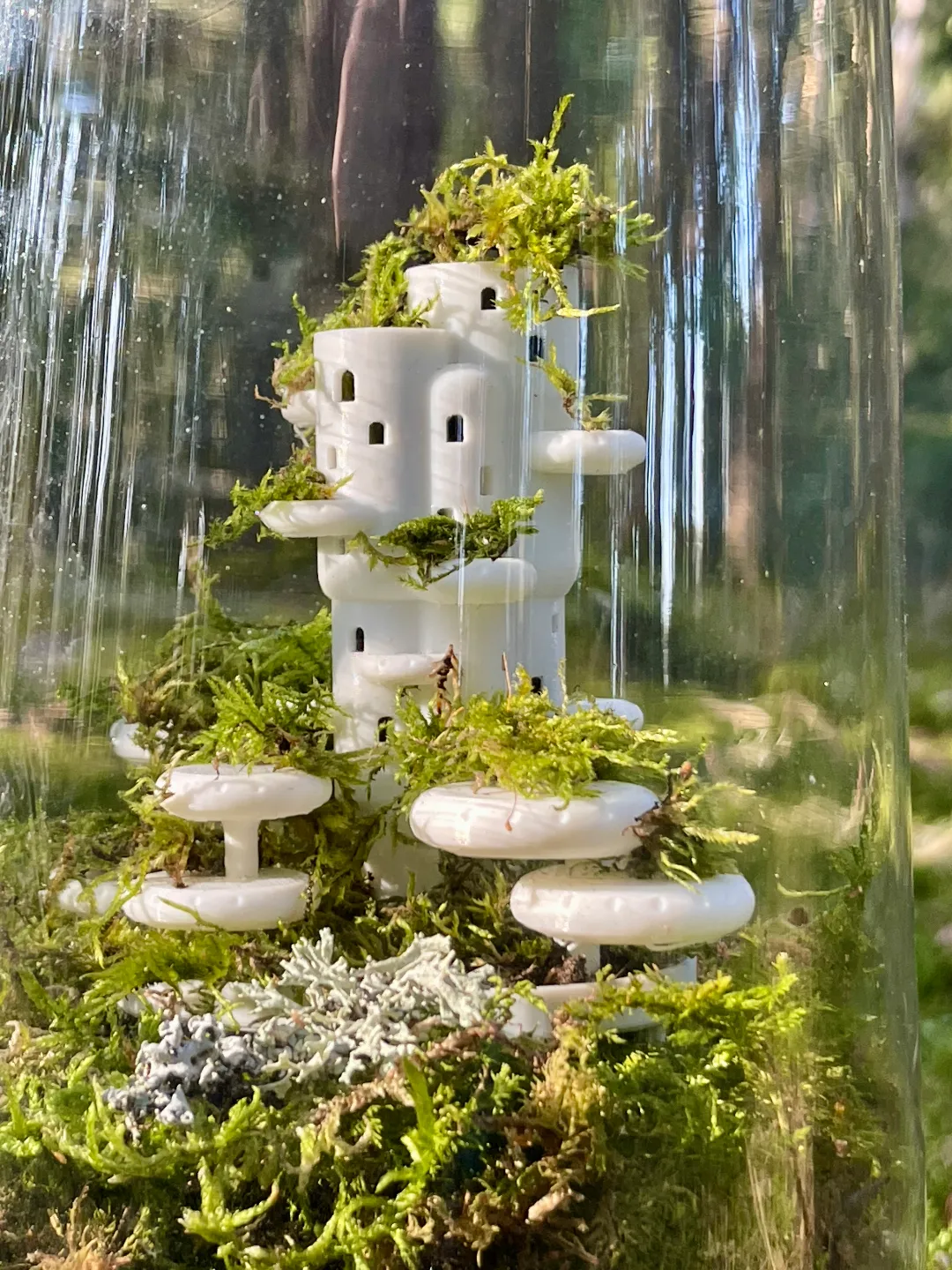 Moos Stadt Diorama Flaschengarten view 3