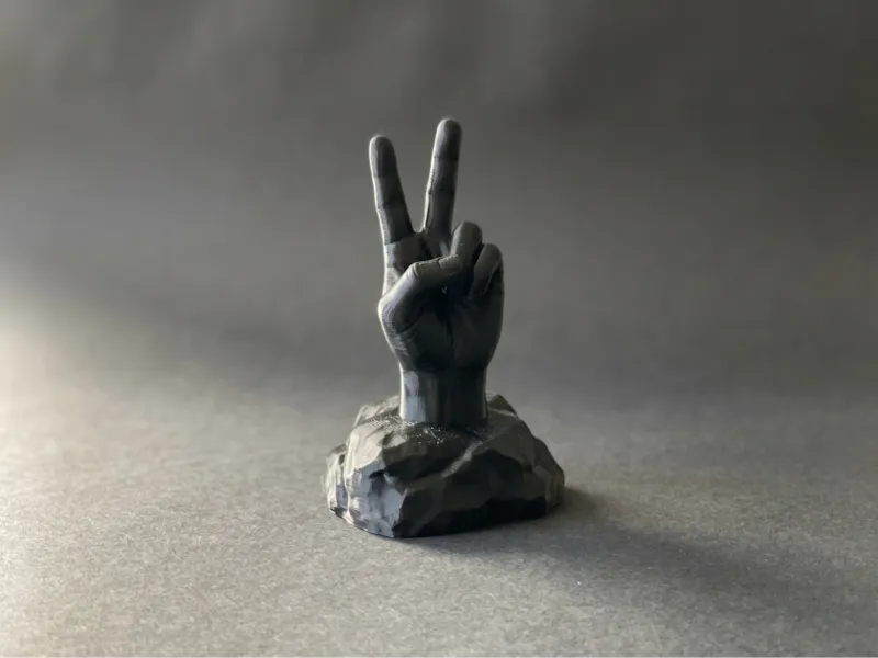 Hand Sculpture: Peace Sign Victory Gesture Desk De