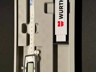 Schiebebox für Messschieber + Meterstab
