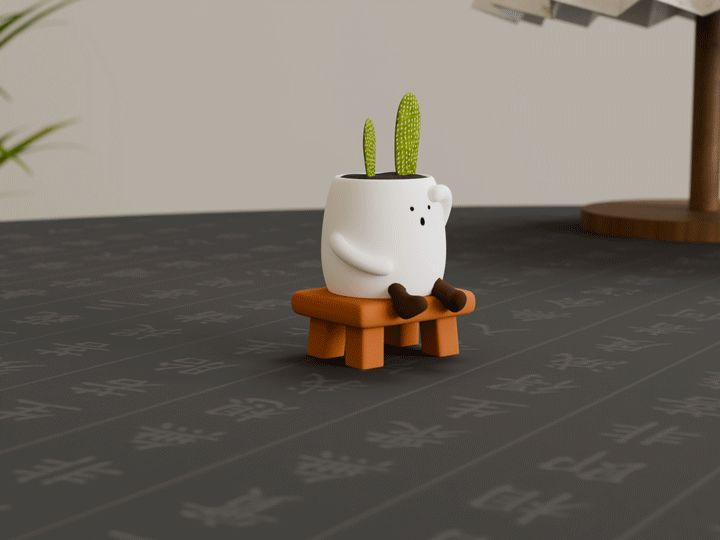 Adorable small flowerpot desktop decoration