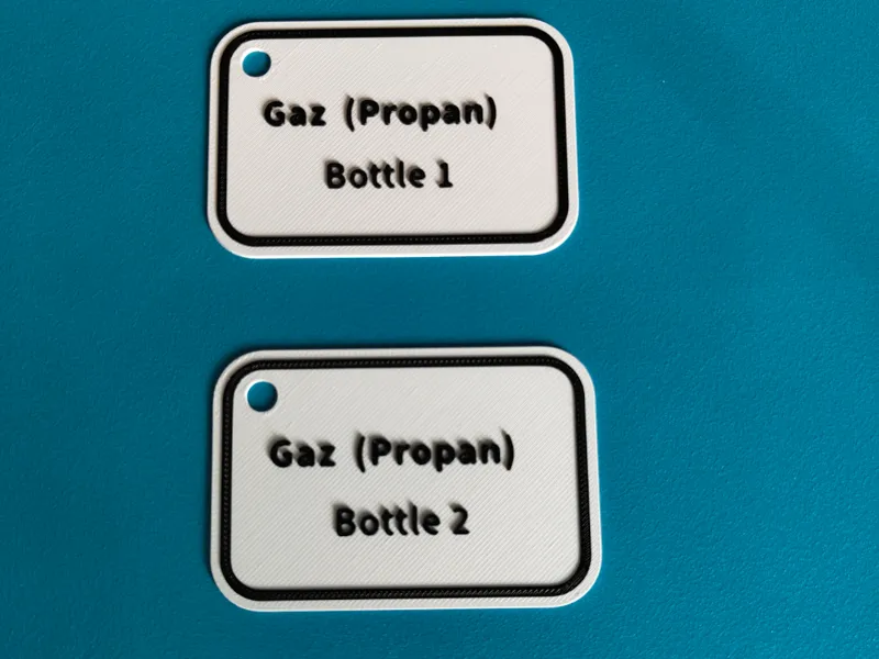 Propane Gas Bottle Tags (Bottle 1 & 2)