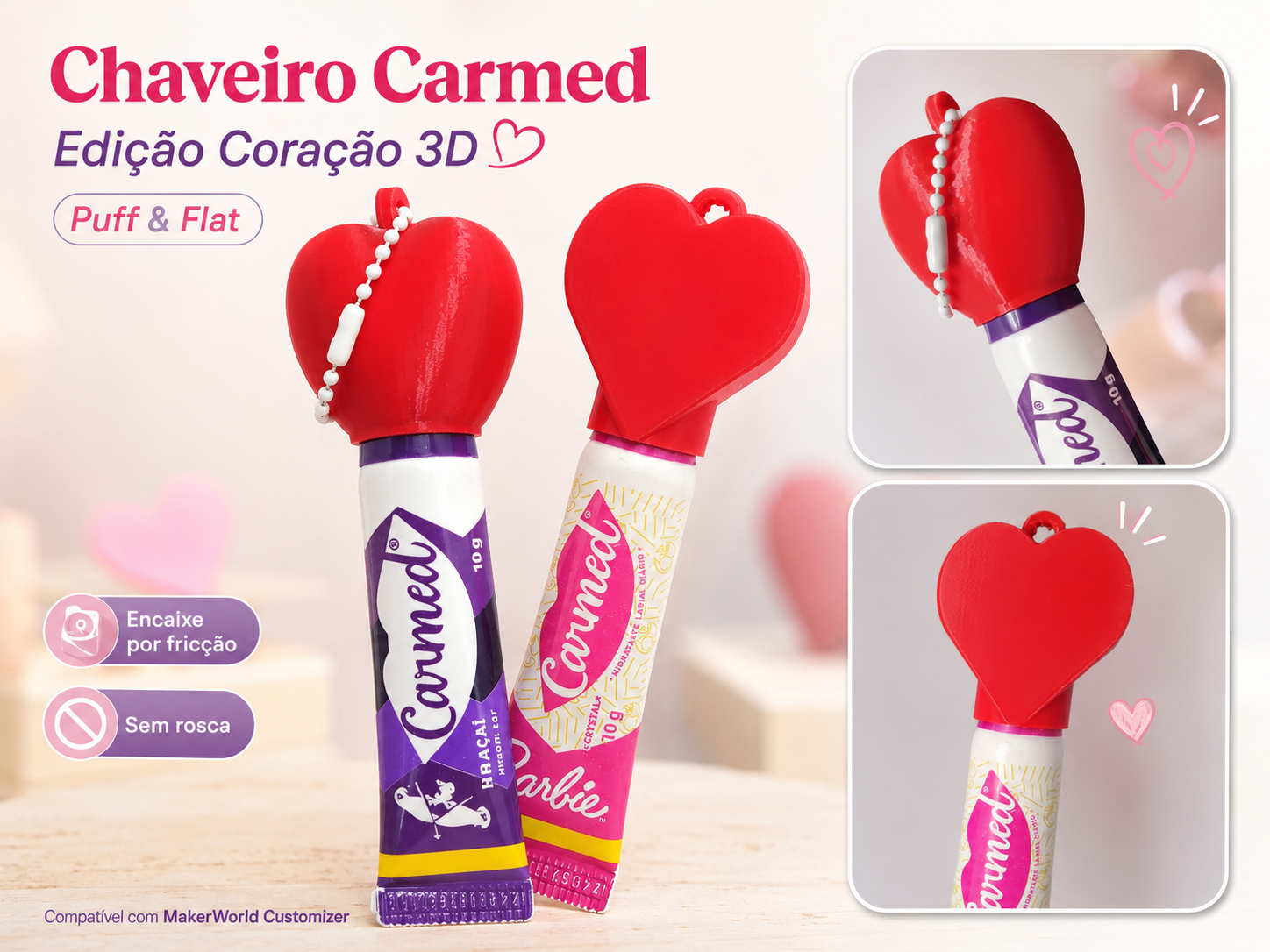Chaveiro Carmed - Design Coração - 1