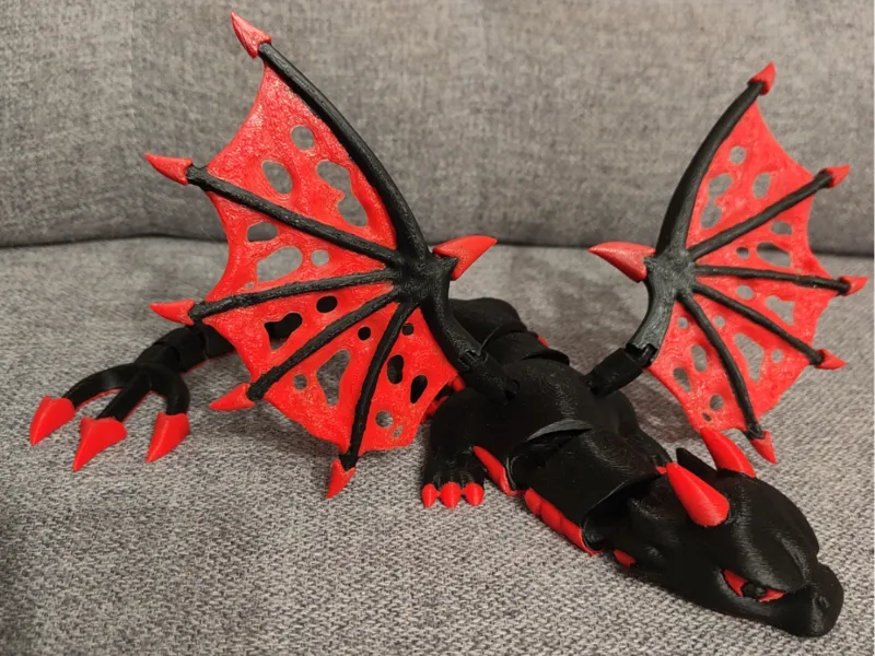 Articulated Hell Dragon with Wings