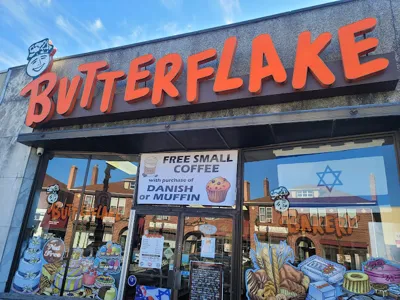 Butterflake Bakery sign