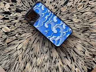Cover 3D iPhone 13/14 Blue Waves