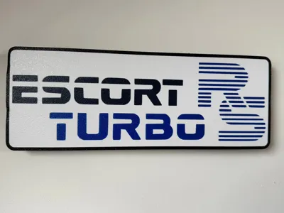 Escort RS Turbo Rear Logo-Series 1- Sign/Lightbox