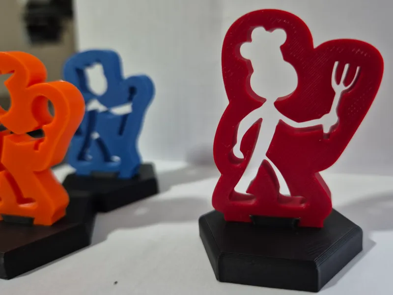 Chef stick figure silhouette meeple