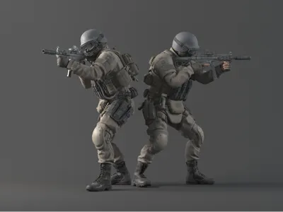 Special Forces Posable Figure Set Police Pose