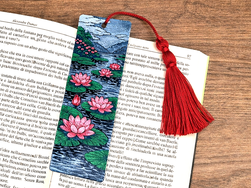 Bookmark Lake with Water Lilies (HueForge Style)