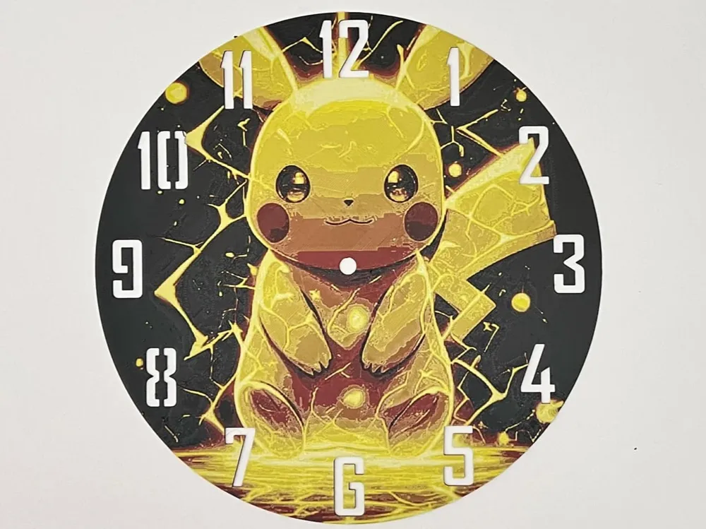 Picachu Clock Customizable Clock - Pikachu - Free 3D Print Model - MakerWorld