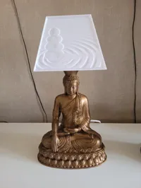 Lampe Bouddha à abat-jour lithophane — photo 2