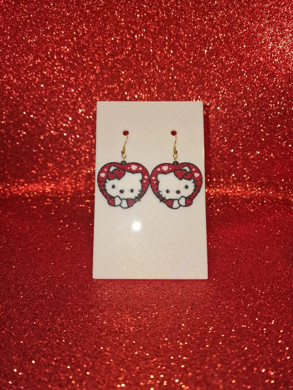 Hello kitty in heart earrings view 2