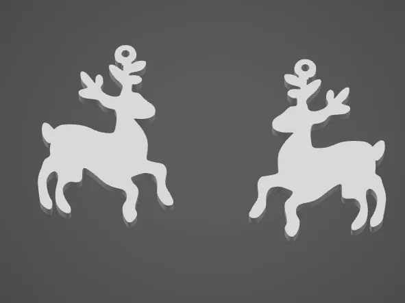 Reindeer Earrings - Festive 3D Model