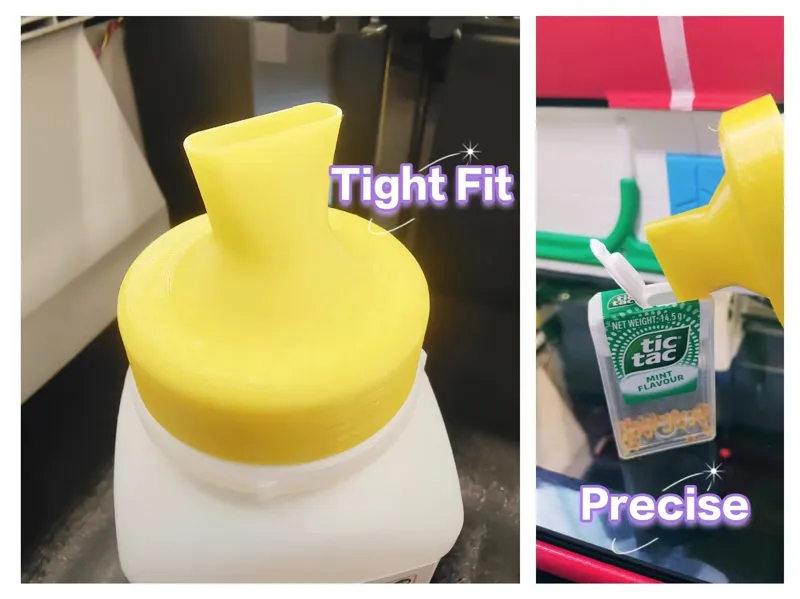 Desiccant Bottle cap for precise silica filling
