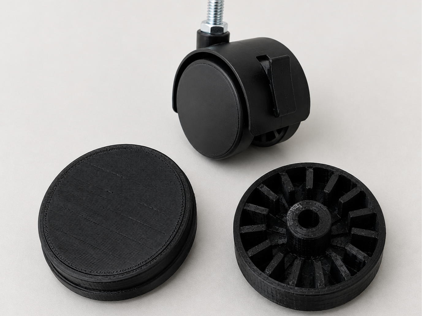 Original sized wheel for castors with brakes