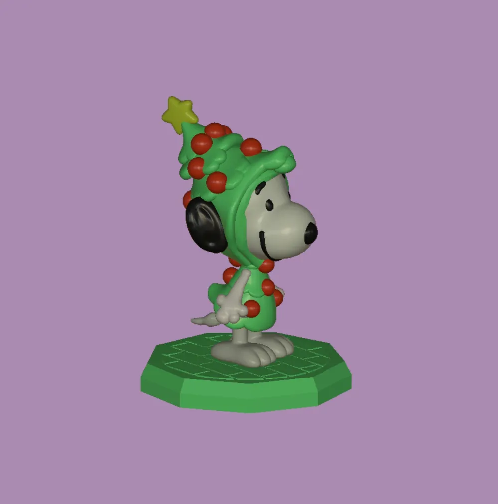 Snoopy wearing a Christmas tree costume - Free 3D Print Model - MakerWorld