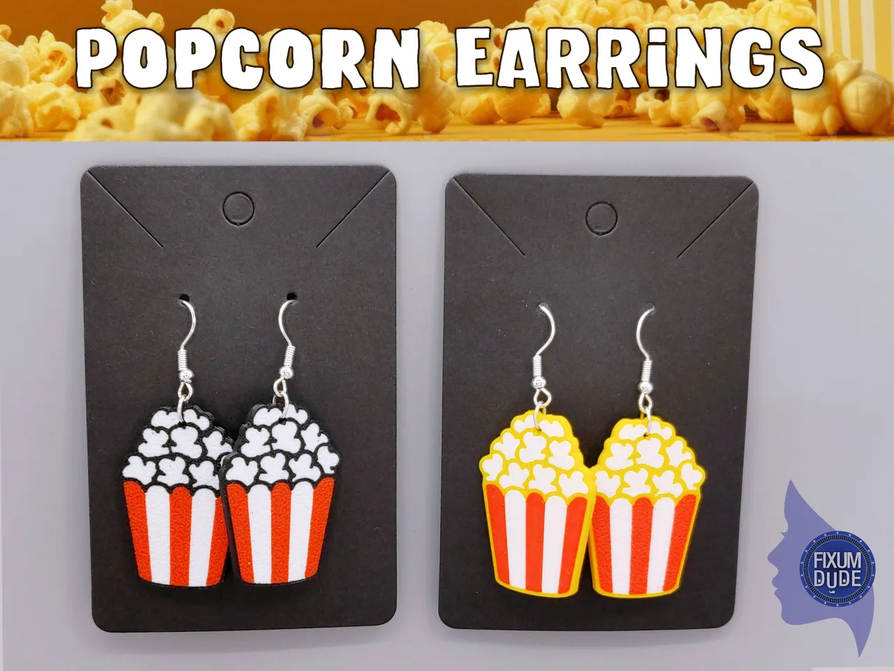 Popcorn Bucket Earrings view 2