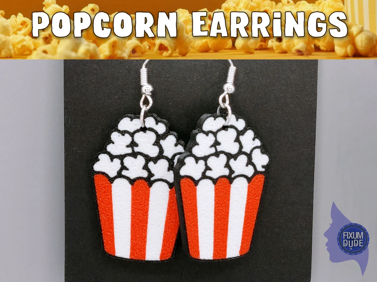 Popcorn Bucket Earrings view 3