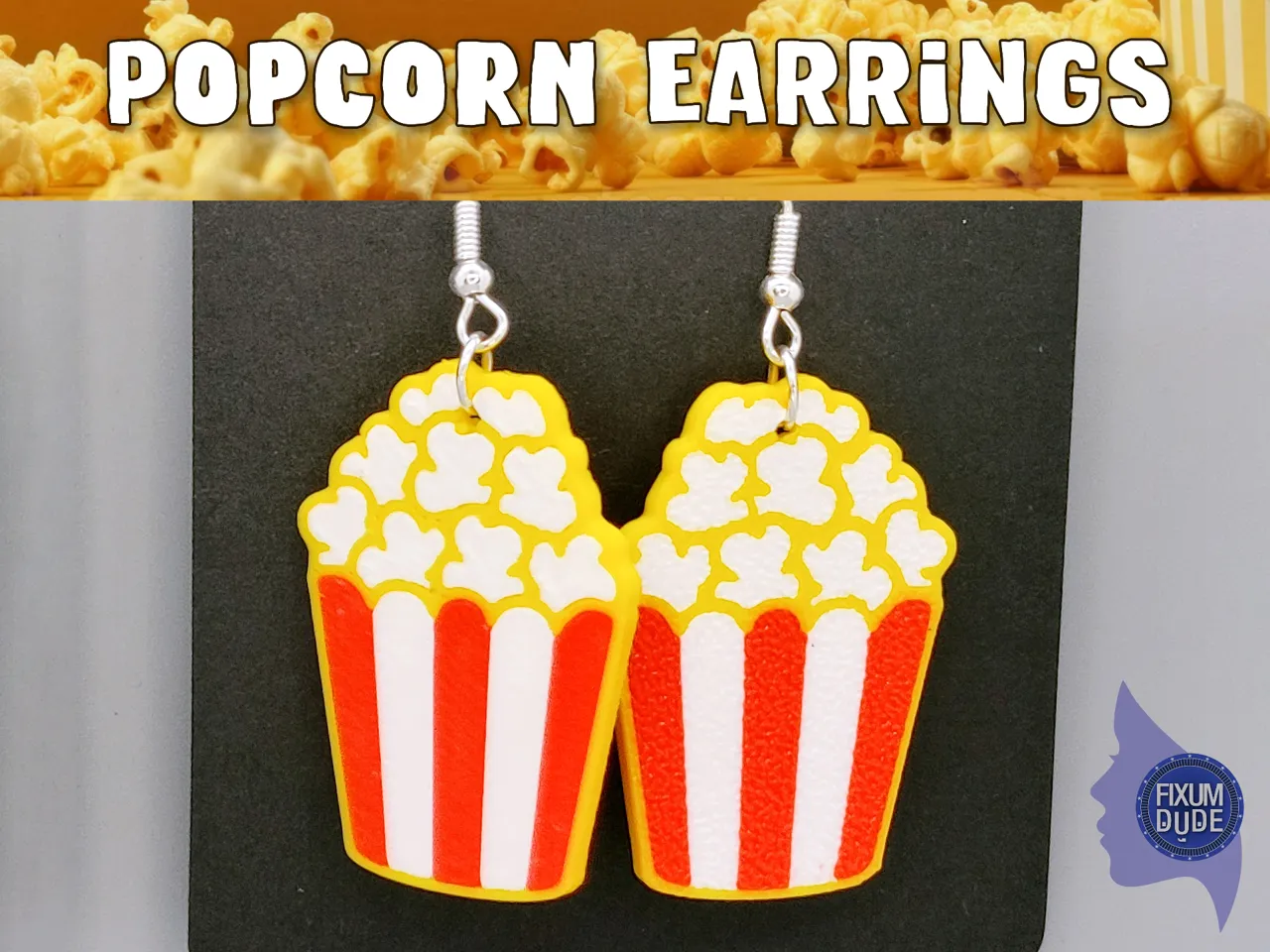 Popcorn Bucket Earrings view 4