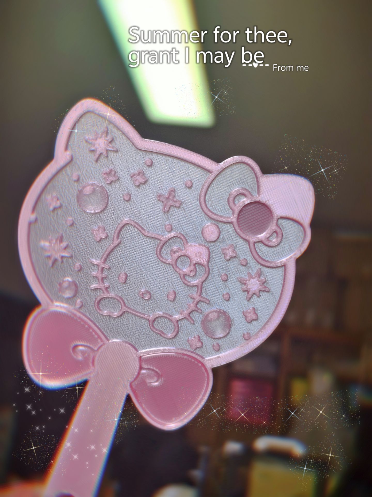 Miniatura 3 do modelo 3D hello kitty蝴蝶结随身挂小扇子快速打印挂件