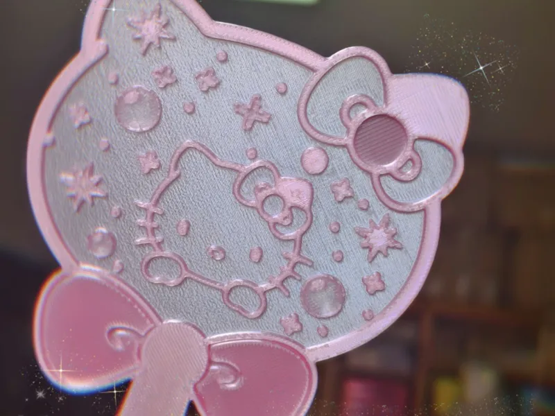 hello kitty蝴蝶结随身挂小扇子快速打印挂件
