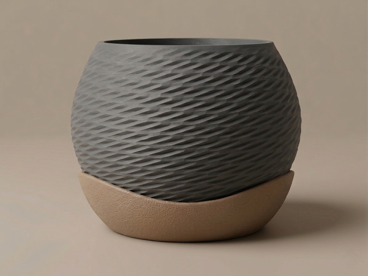 Miniatura 2 do modelo 3D Low Poly Swirling Planter