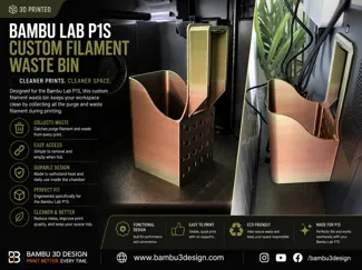Bambu Lab P1S – Custom Filament Waste Bin