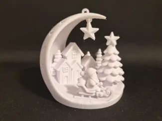 Santa’s Winter Village Scene