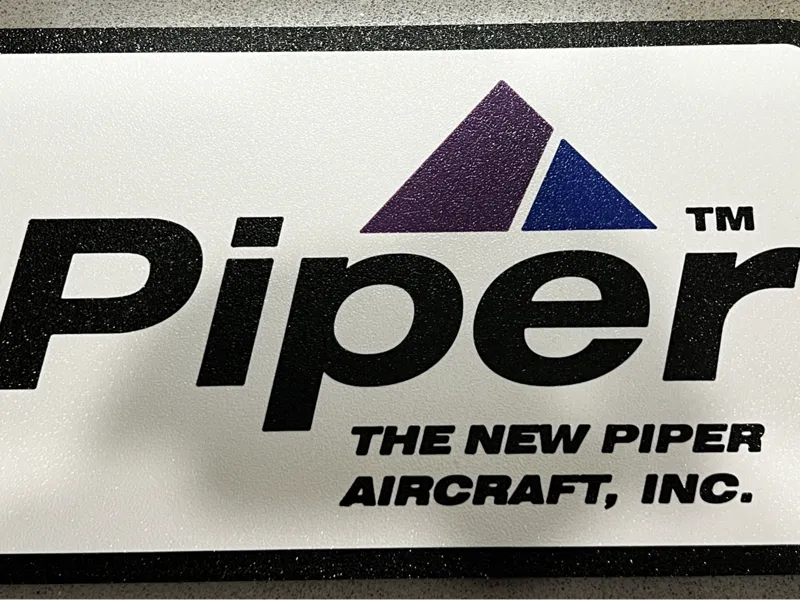 Piper Aircraft Company Logo Sign