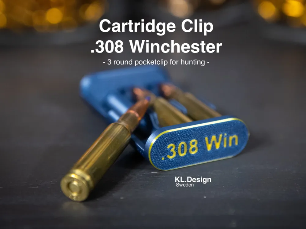 Clip o pieza de sujeción: .308 Winchester 3-round Cartridge Clip. Referencia del modelo original.