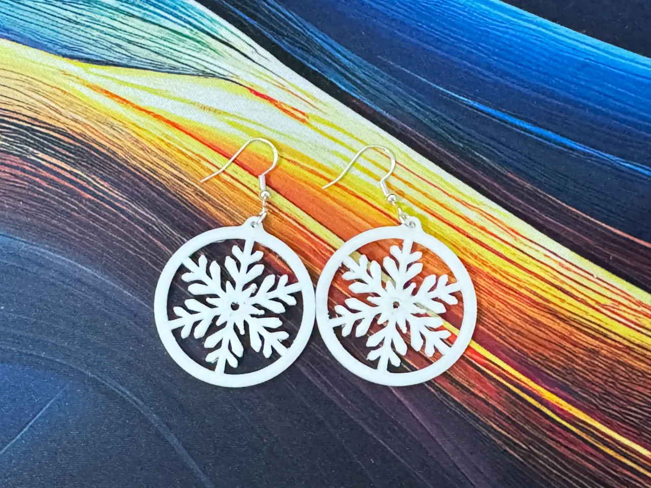 Snow earrings view 2