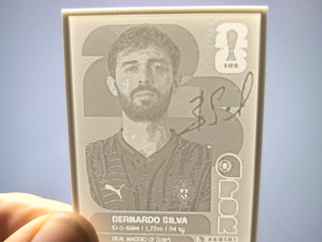 Cromo en 3D de Bernardo Silva (Album Panini 2026)