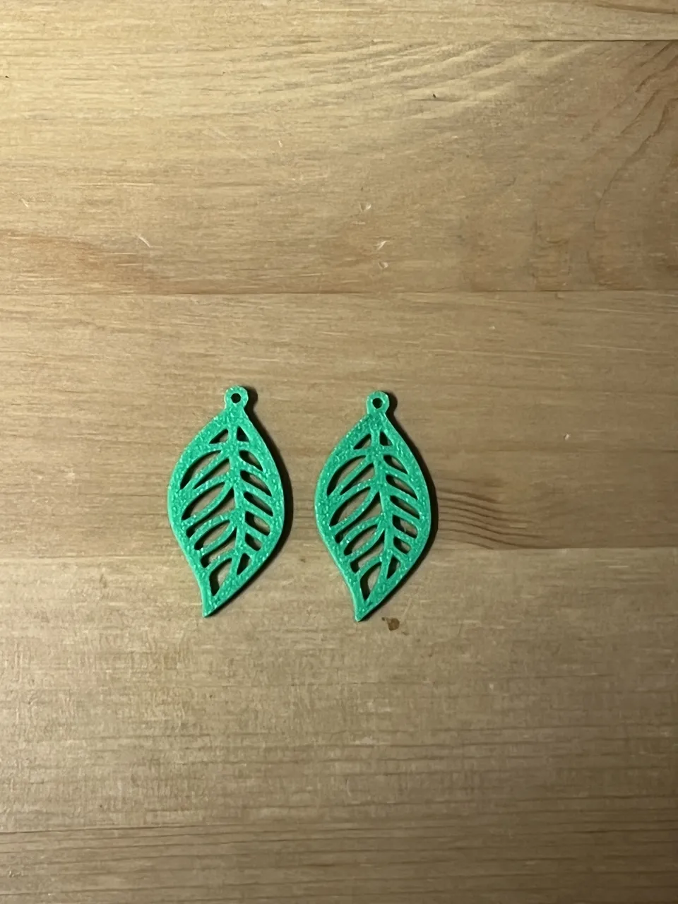 Leaf earrings view 2