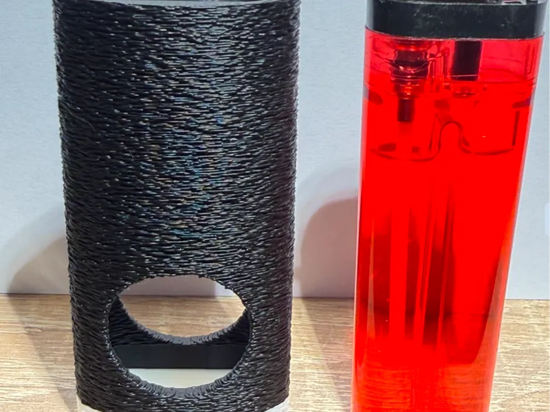 Lighter case with a hole