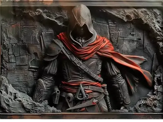 Art mural Assassin's creed détails fins