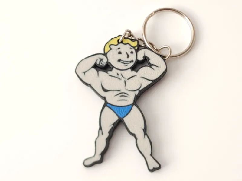 Fallout Vault Boy Strength Skill Keychain