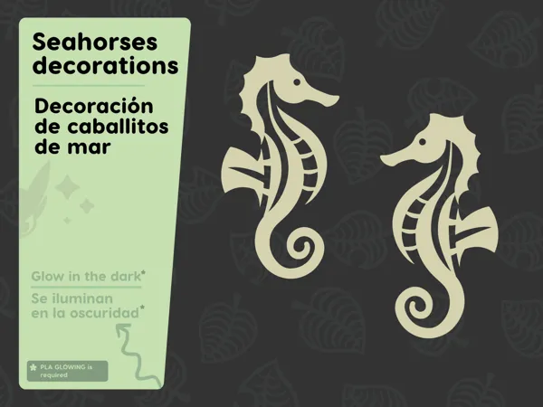 Hippocampes lumineux phosphorescents