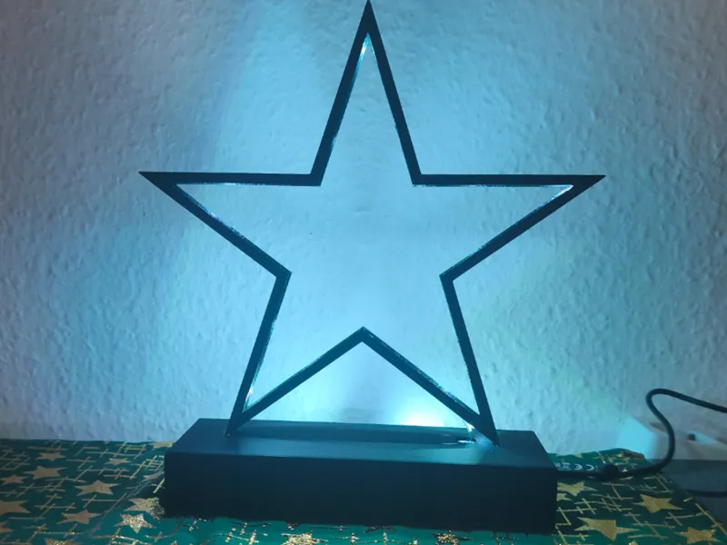 Stern Lampe LED Stripe mit Sockel Weihnachten