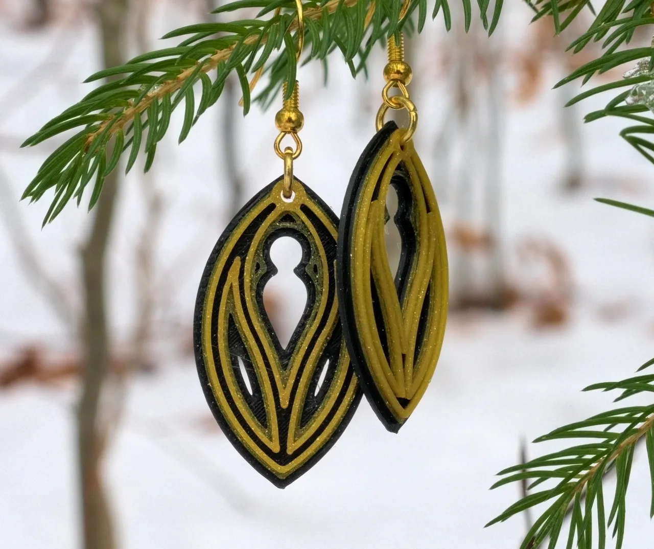Earrings - 'Fish' view 3