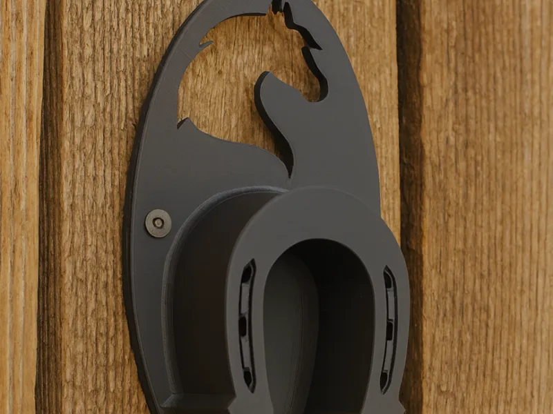Halfterhalter mit Pferdekopf & Hufeisen-Design 