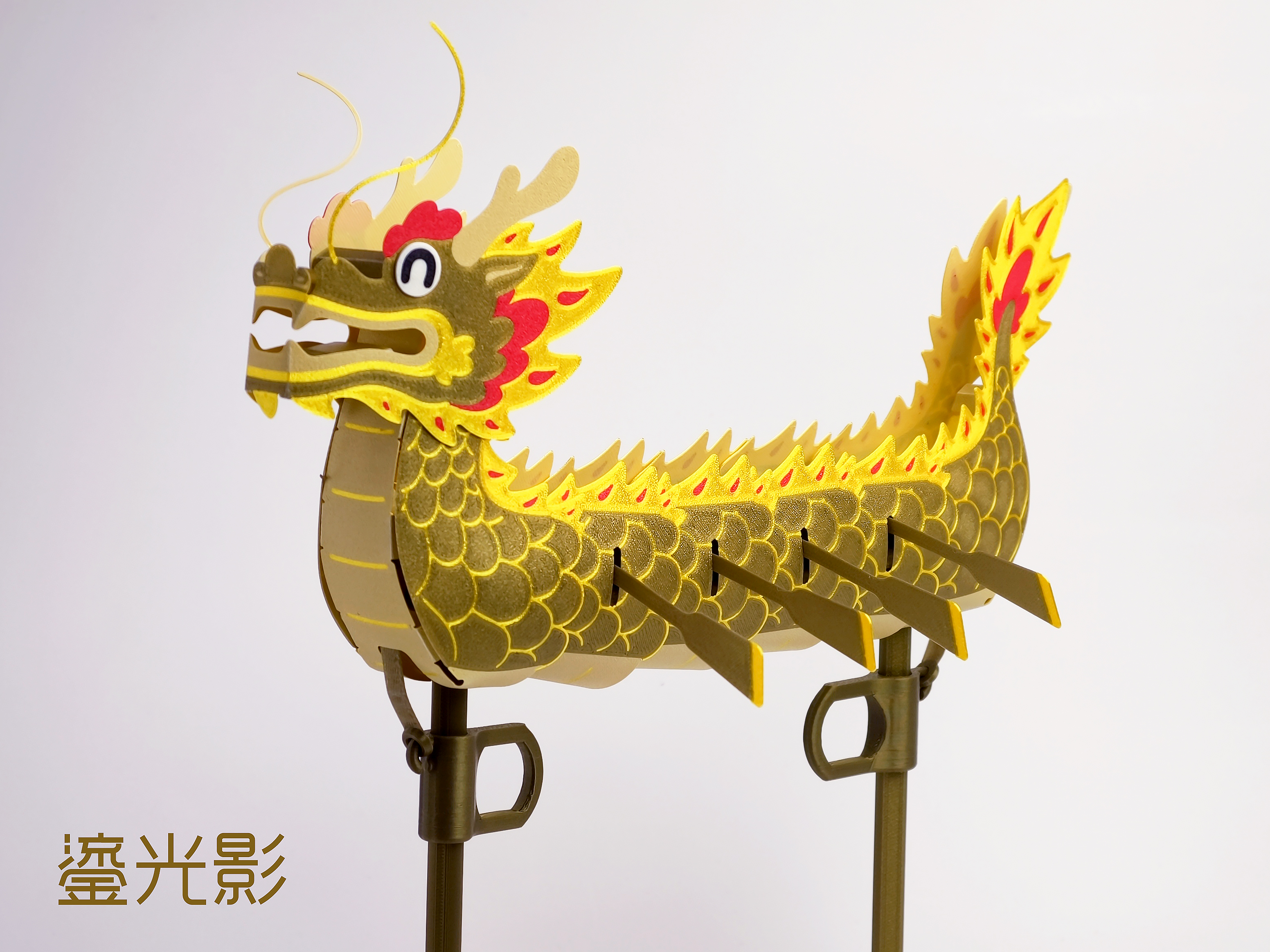 Miniatura 2 do modelo 3D 薄片拼装可活动手工龙舟（无需胶水 超省料）
