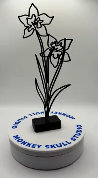 Sculpture fleur narcisse en art linéaire (3 tailles) — photo 5