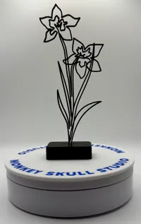 Sculpture fleur narcisse en art linéaire (3 tailles) — photo 8