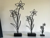 Sculpture fleur narcisse en art linéaire (3 tailles) — photo 1