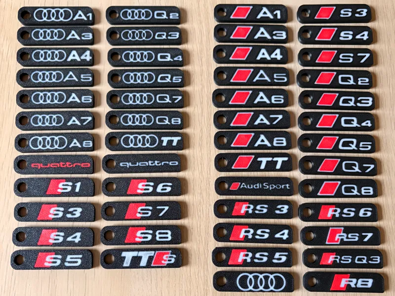 Audi Keychain (New style, Flat Logo)