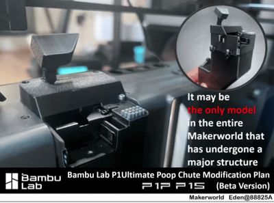 Bambu Lab P1/X1 Ultimate Poop Chute Modification Plan (Beta Version)