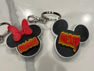 Mickey and Minnie Keychains